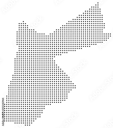 Jordan Dotted Map Vector with Pixel Dot Modern Design Isolated on Transparent Background