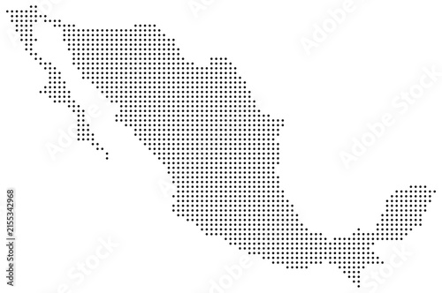 Mexico Dotted Map Vector with Pixel Dot Modern Design Isolated on Transparent Background