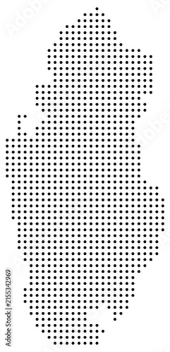Qatar Dotted Map Vector with Pixel Dot Modern Design Isolated on Transparent Background