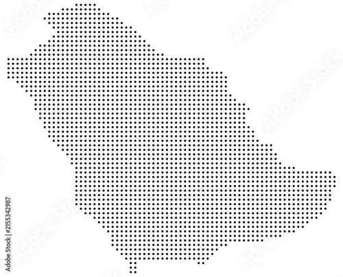 Saudi Arabia Dotted Map Vector with Pixel Dot Modern Design Isolated on Transparent Background