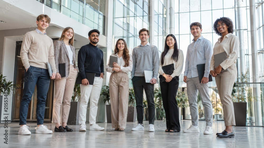 Fototapeta premium Diverse University Students Learning, Collaborating and Enjoying Campus Life
