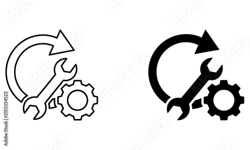 This icon represents the continuous cycle of maintenance repair and optimization ensuring systems operate efficiently and reliably over time promoting longevity