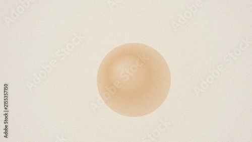 Fotografie Soft beige sphere floating on a grainy off-white background, minimalist abstract