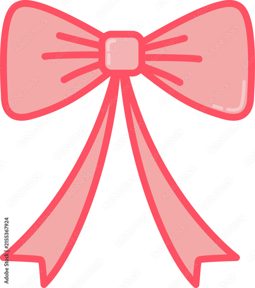 Fototapeta premium Cute red ribbon bow