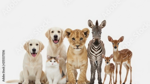 Diverse Group of Domestic and Wild Animals