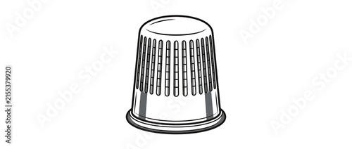 Plakat w ramie Isolated metal thimble sewing tool illustration