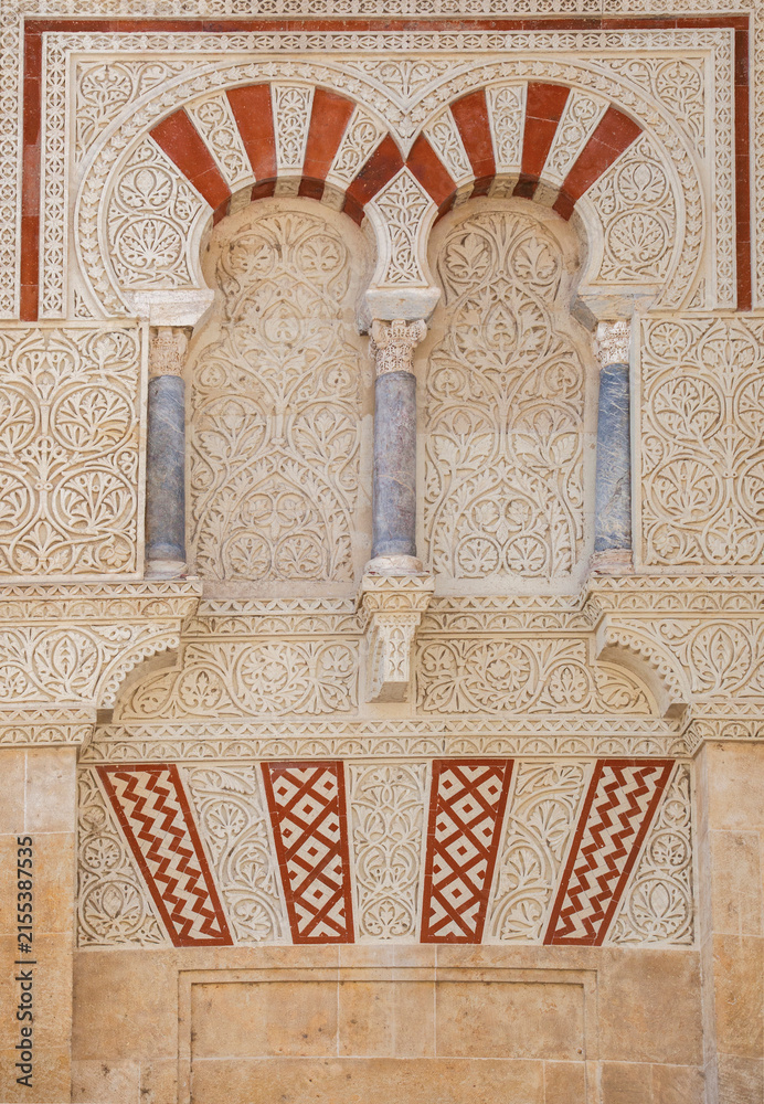 Fototapeta premium Great Mosque of Cordoba outdoors decoration detail Window with