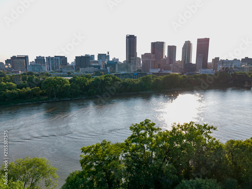 Photography Looking at Downtown Winnipeg over the River