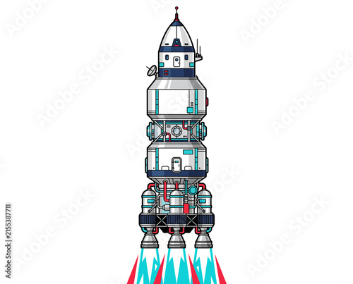 Deep Space Exploration Rocket with Multiple Engines