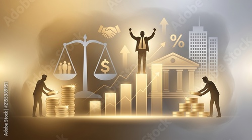 Business finance concept symbolizing success growth investment and partnership.