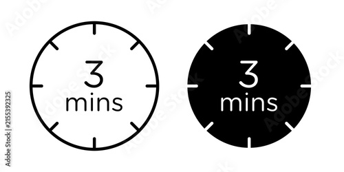 3 minutes icon vector logo pack