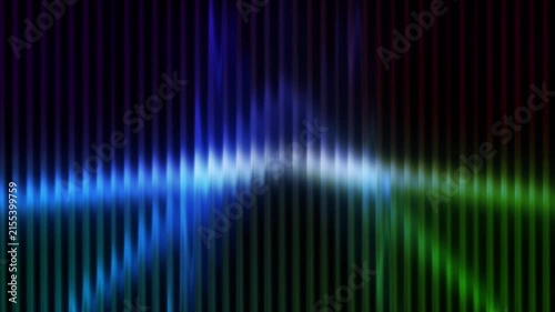 Vibrant rainbow light beams bend through ribbed glass 