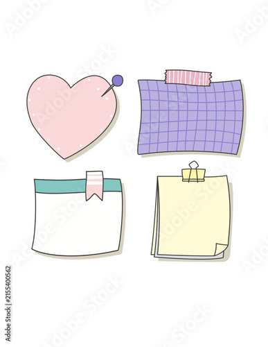 vector illustration of a set of paper clips