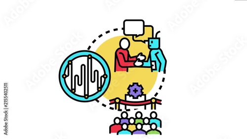 Artificial intelligence user creating prompts from various sample inputs, collaborating with machine learning to generate new content, representing innovative technology and smart development