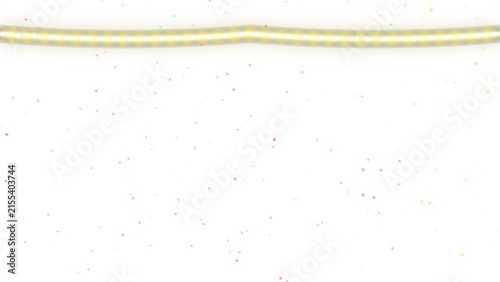 Obraz na plátne Minimalist white background with gold wavy line, elegant festive border with col