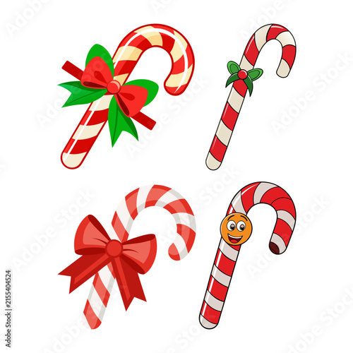 christmas candy cane and ribbon