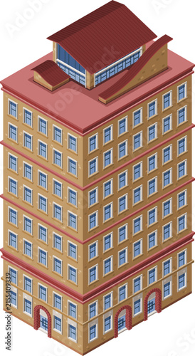 isometric illustration of modern skyscraper