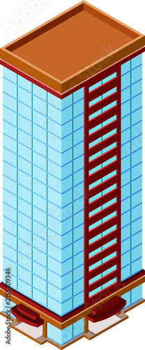 isometric illustration of modern skyscraper