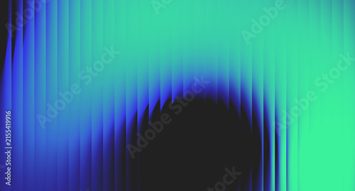 Canvas Print Abstract Green Blue Gradient Background with Futuristic Digital Waves