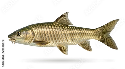 Detailed digital illustration of a mahseer fish isolated on white background.