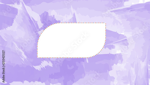 Abstract purple background with white irregular central shape bordered by dotted line, artistic template design for digital artwork