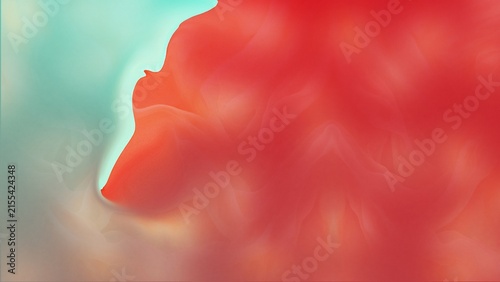 Canvas Print red lips with a red ribbon, Abstract background featuring soft blended gradients