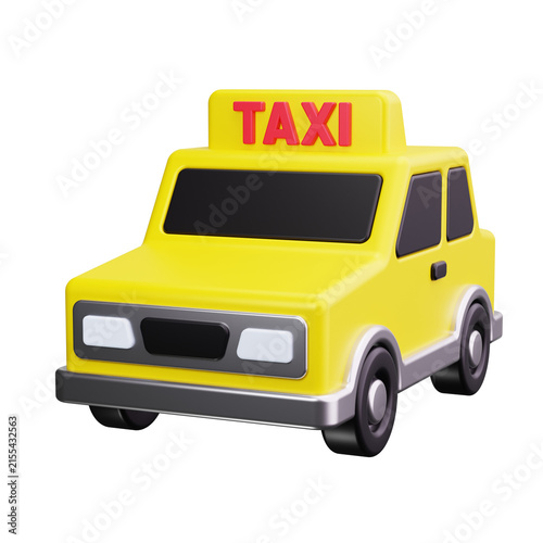 Foto 3D Yellow Taxi Cab