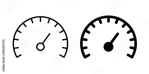Speedometer icon thin pictograms set
