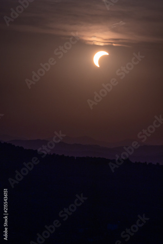 solar eclipse the moon covers the sun Italy Europe