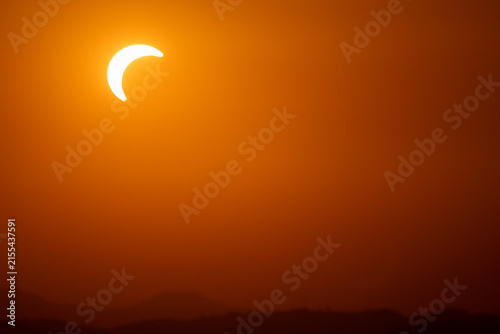 solar eclipse the moon covers the sun Italy Europe