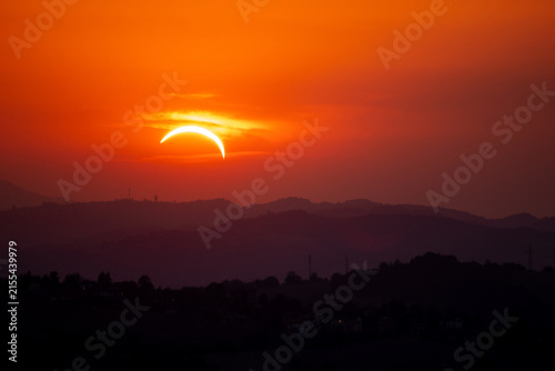 solar eclipse the moon covers the sun Italy Europe