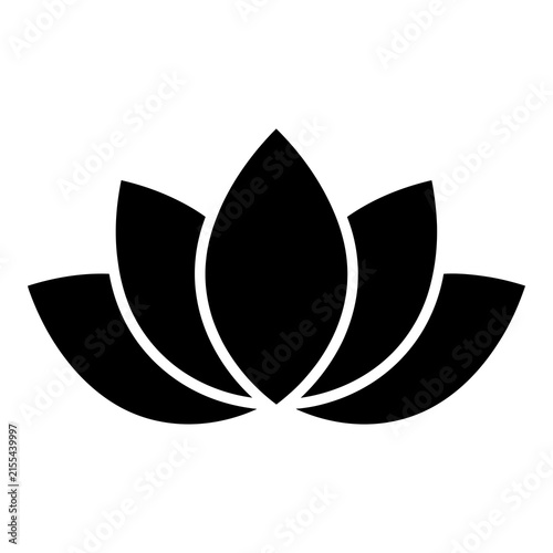 Black lotus flower symbol icon graphic