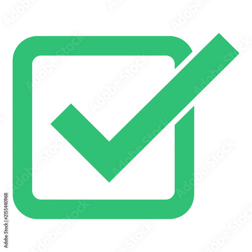 Green checkmark symbol in square box