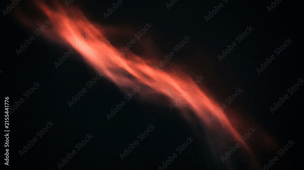 Fototapeta premium Abstract red luminous gas cloud floating in the dark night sky ethereal aura
