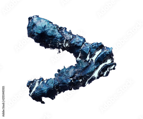 Foto Blue stone hyphen and semicolon isolated on transparent background