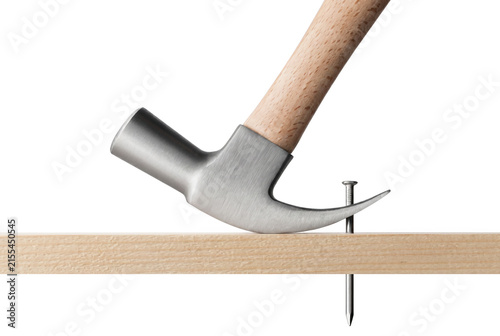 Принти на полотні Claw Hammer Pulling a Nail from a Piece of Wood