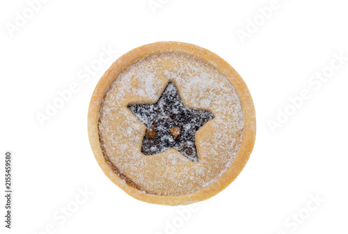 Konstfotografi Traditional Christmas Mince Pie with Star Cutout and Powdered Sugar Dusting