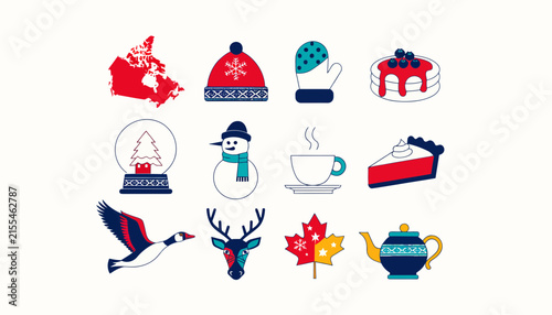 Canadian Icons: Winter Holiday Food, Animals, and Symbols