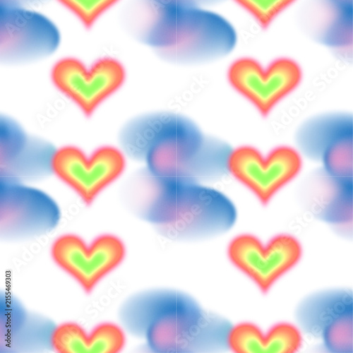 abstract pattern with colorful hearts