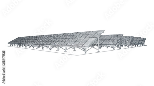 Solar Panel Array - Clean Energy Generation - Photovoltaic Technology Illustration