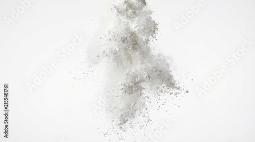 White powder falling through air against dark background