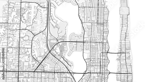 West Palm Beach Map. Minimalist black and white line art poster for printing, wallpaper, wall art, and map resources for home and office decor