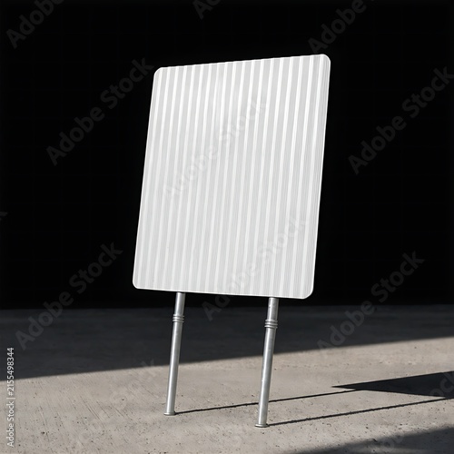 Blank white corrugated plastic yard sign mockup standing on green grass patch against a clean neutral background
