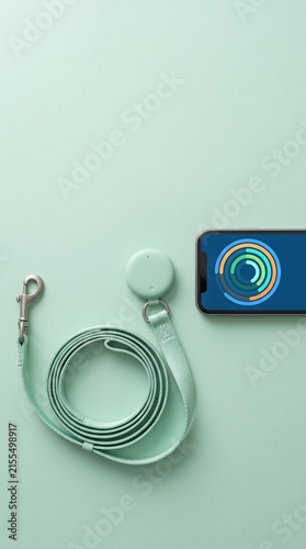 Anti-theft retractable security retractable phone tether, mint green device stopper strap for smartphone pocket, travel safety accessory background