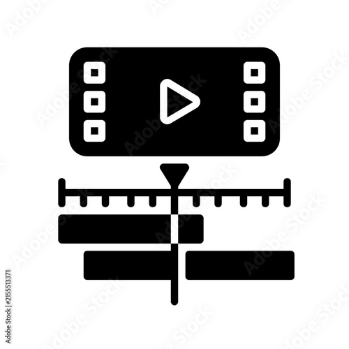 Video Editing Timeline Glyph Icon