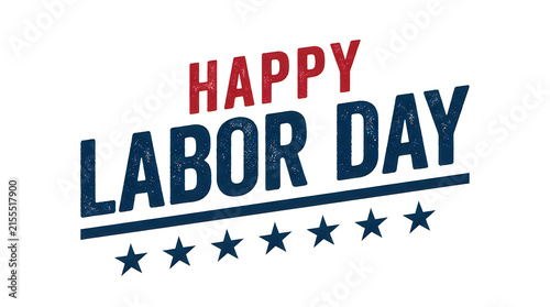 Festive happy labor day typography with stars and stripes for holiday celebrations