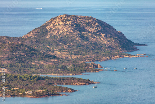 aerial full view of Capo Ceraso Natural Marine protected area Olbia, Sardinia, 