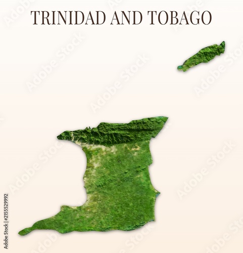 Photography Trinidad and Tobago Shaded Relief Map