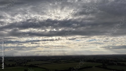 Solar Eclipse Hyperlapse Over Rural Ireland with Wind Turbines