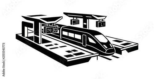Foto High Speed Train Station Vector Illustration